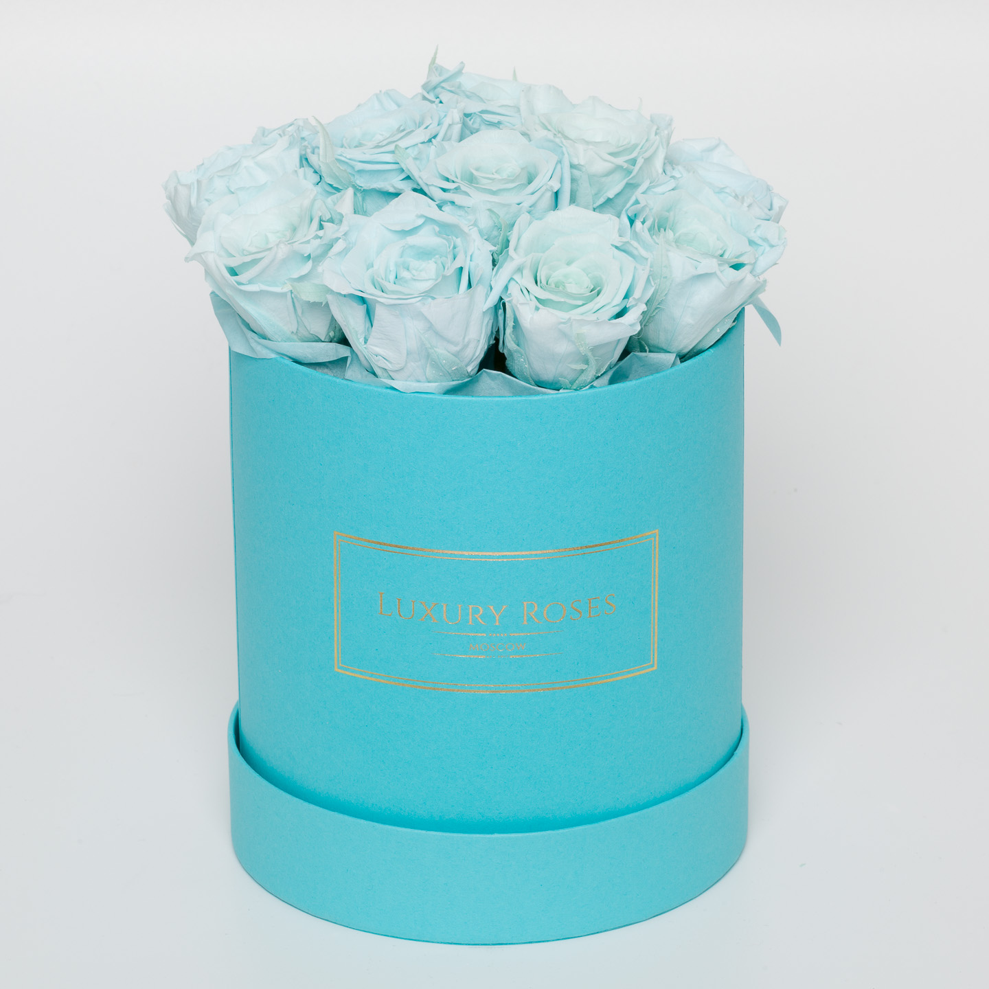 Букет 11 тиффани роз в шляпной коробке
