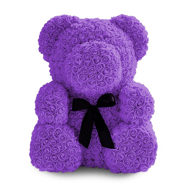Мишка из роз Violet (70 см)