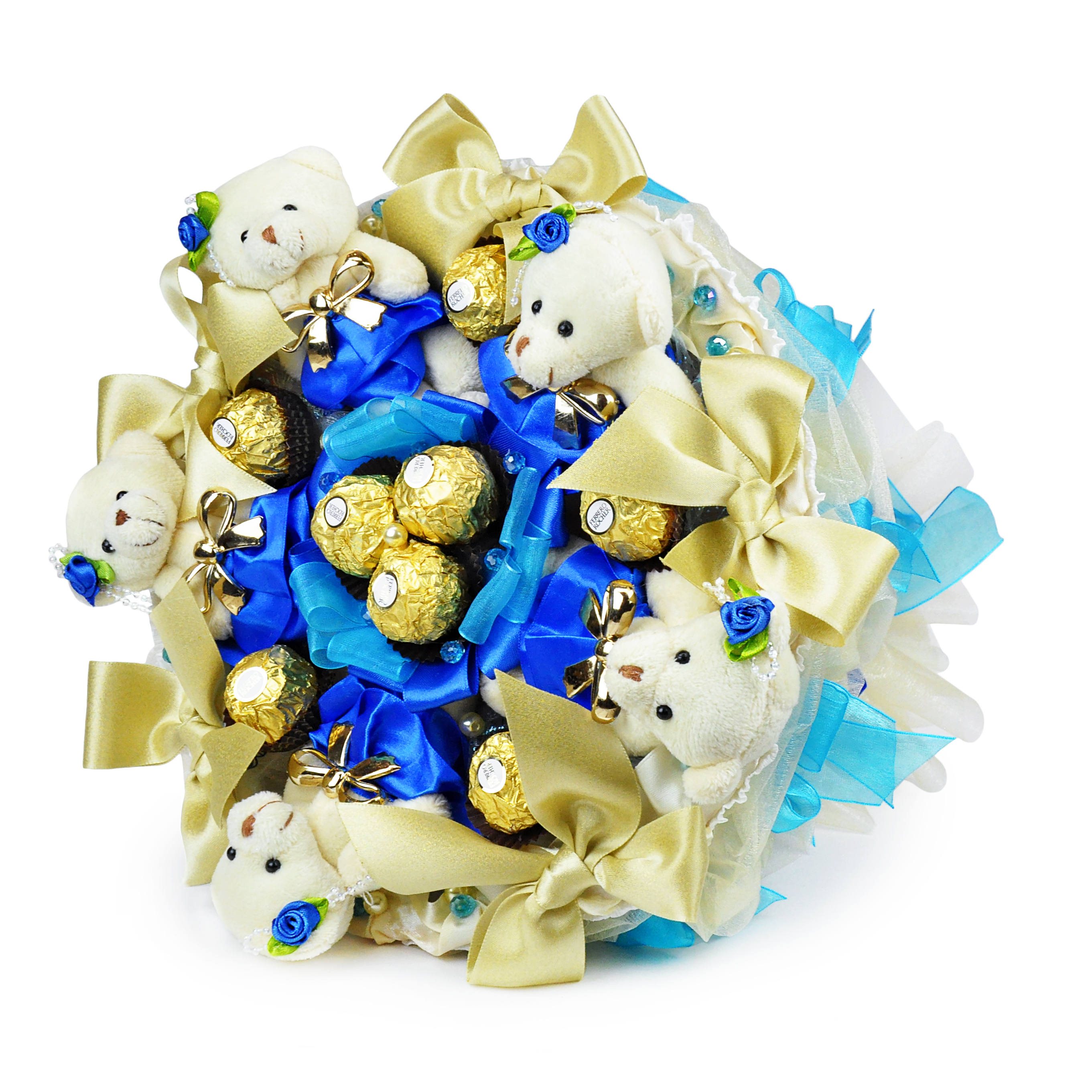 Букет из конфет Мишка Синий