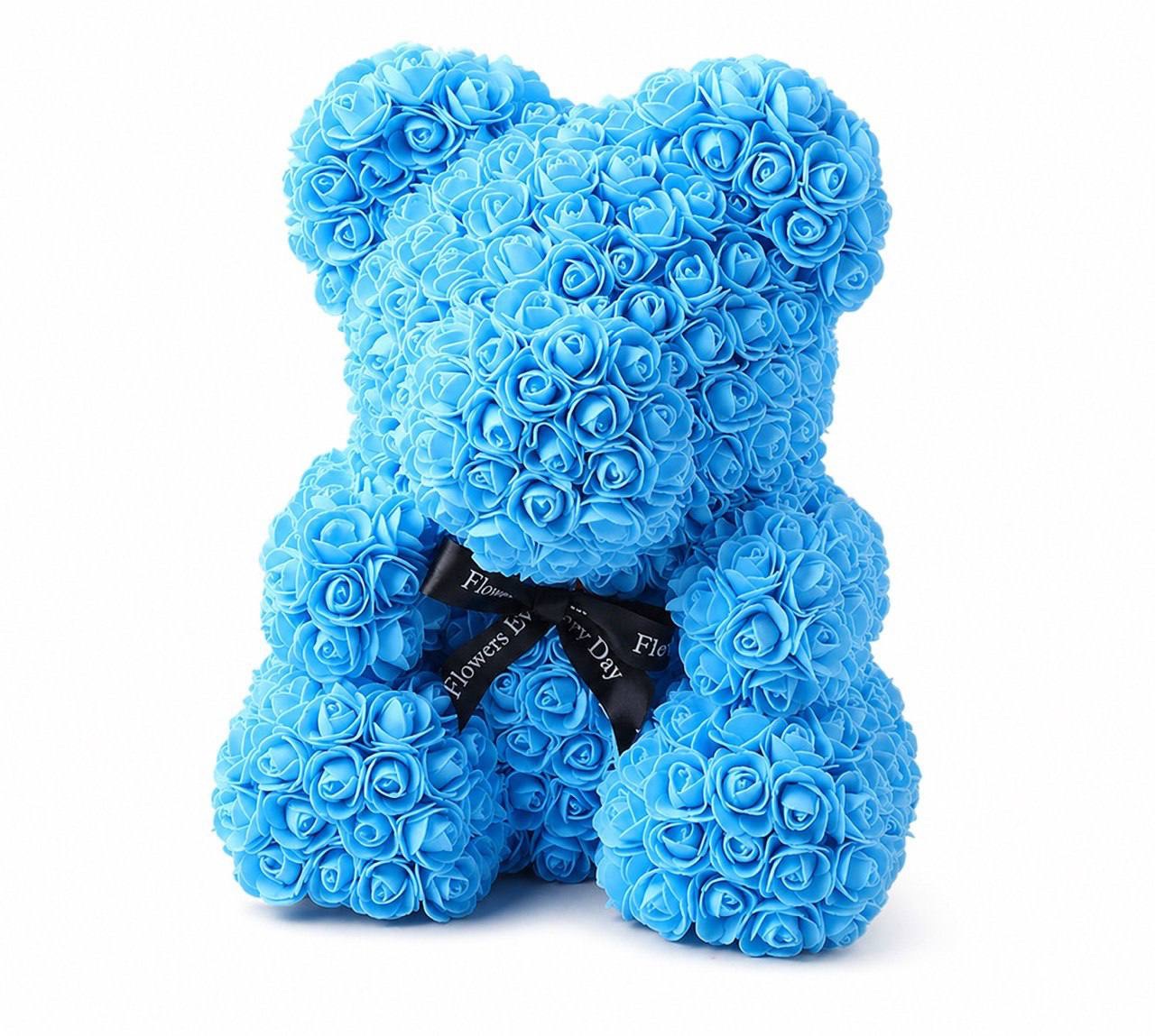 Мишка из роз Blue (40 см)